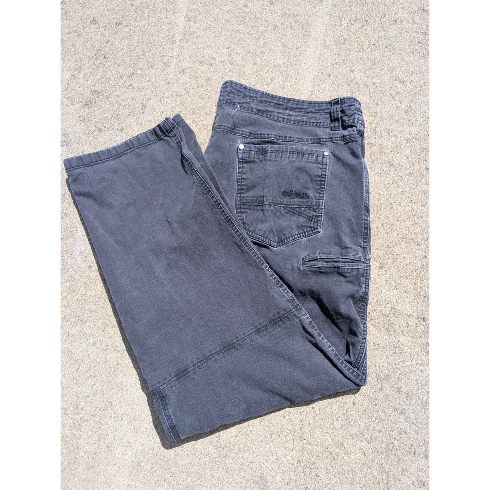 Kuhl Kanvus Vintage Patinadye Pants Mens 42x30 Black Canvas Gorpcore Hiking